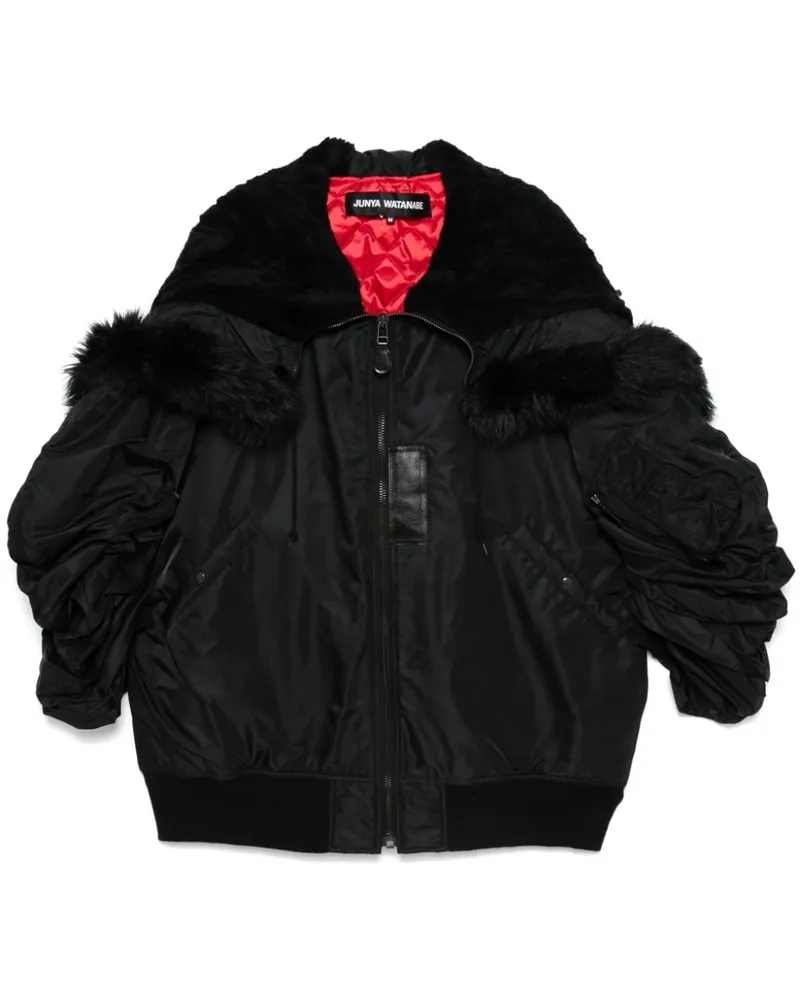 Junya Watanabe Mantel mit Kapuze - Schwarz Schwarz