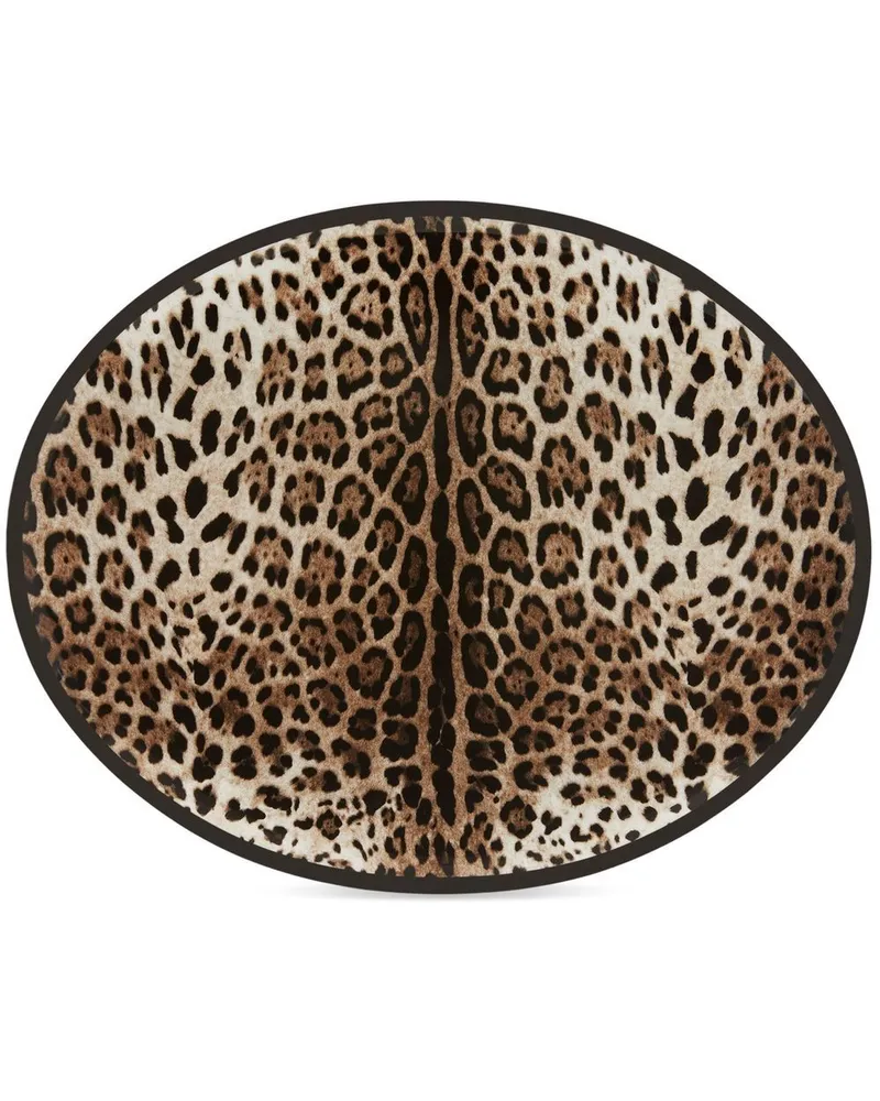 Dolce & Gabbana Teller mit Leoparden-Print - Braun Braun