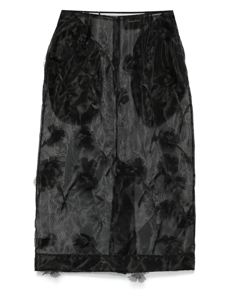 Simone Rocha Carnation Organza-Rock - Schwarz Schwarz
