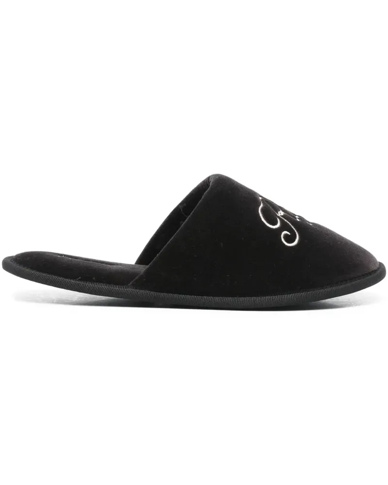 Frame Denim Slipper mit Stickerei - Schwarz Schwarz