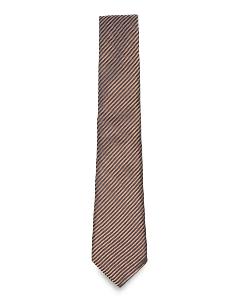 Giorgio Armani Krawatte mit diagonalen Streifen - Braun Braun