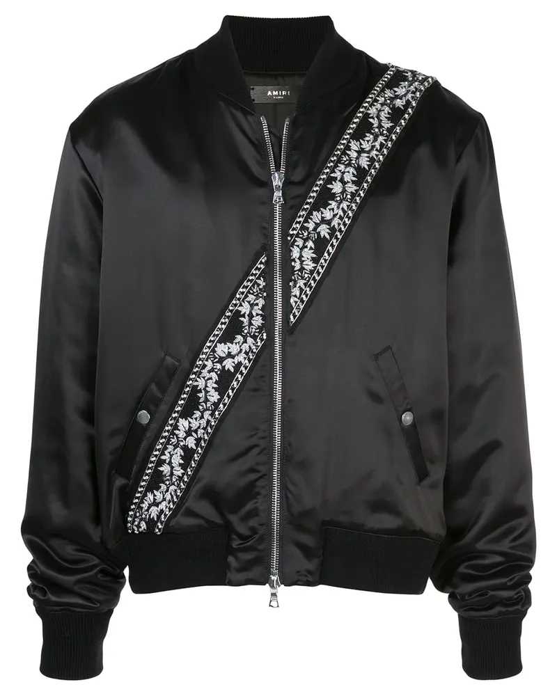 Amiri Bomberjacke mit Streifen - Schwarz Schwarz