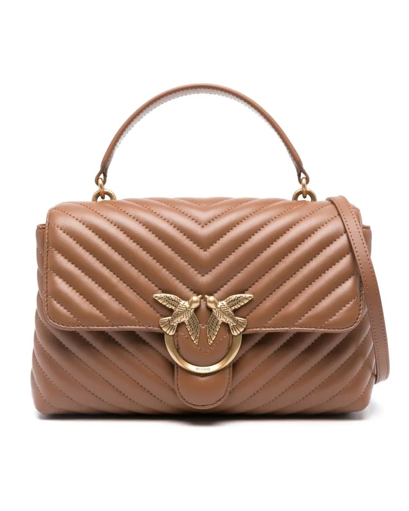 Pinko Gesteppte Love One Schultertasche - Braun Braun