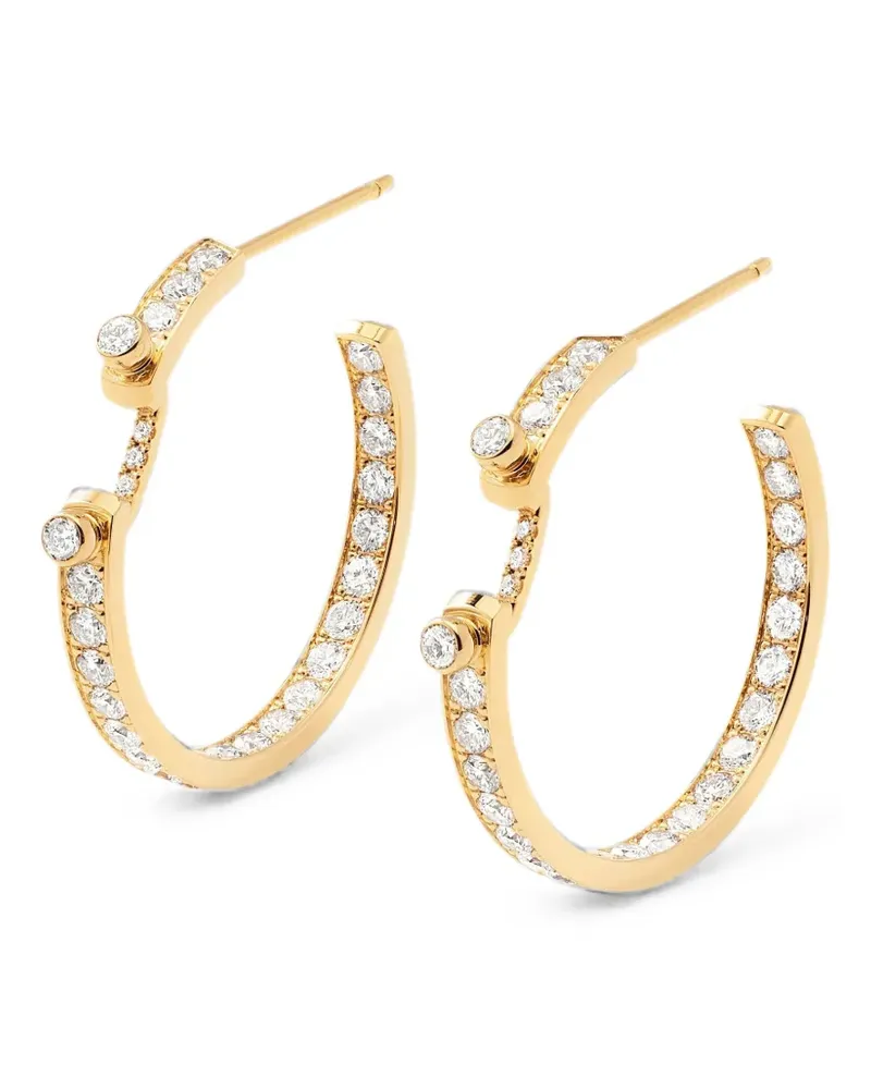 Nouvel Heritage Eternity Tuxedo Mood diamond hoop earrings - Gold Gold