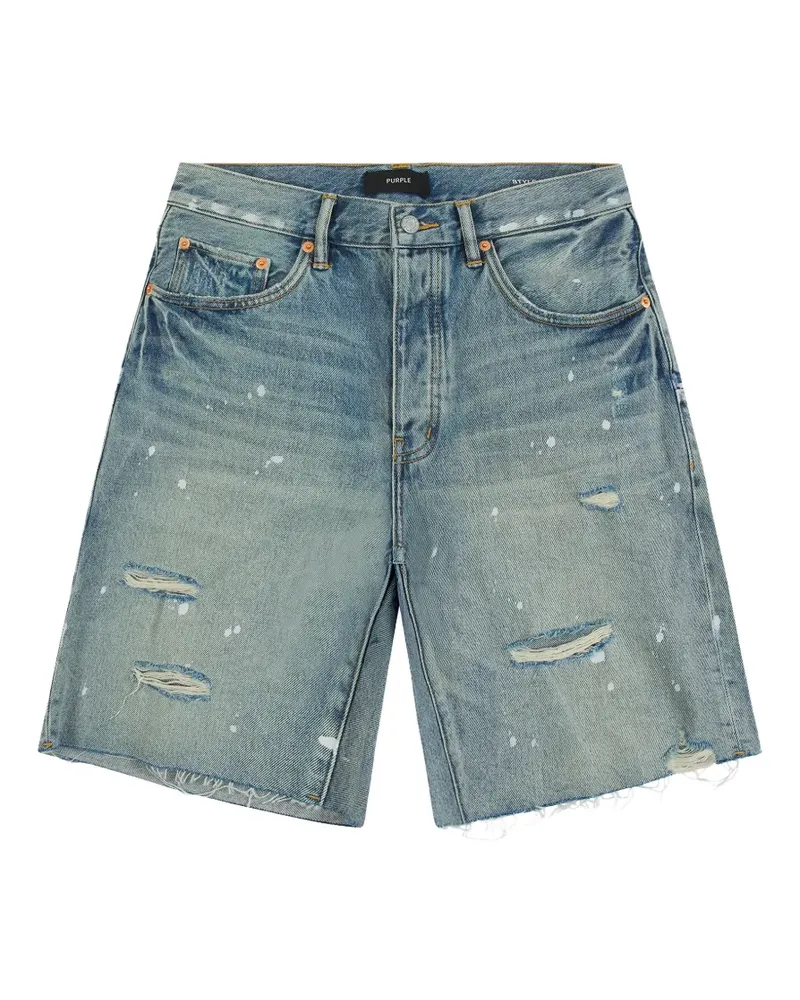 PURPLE BRAND painterly rip shorts - Blau Blau