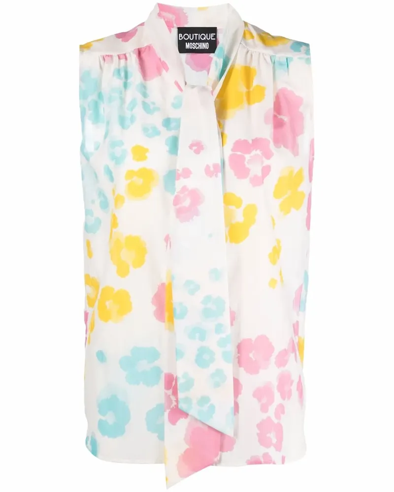 Moschino Top mit Blumen-Print - Weiß Weiß