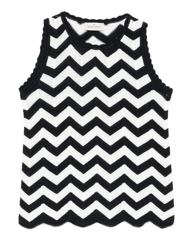 Bruno Manetti chevron sleeveless top - Blau Blau