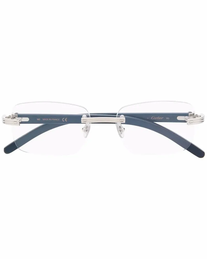 Cartier Rahmenlose Brille mit eckigem Gestell - Blau Blau