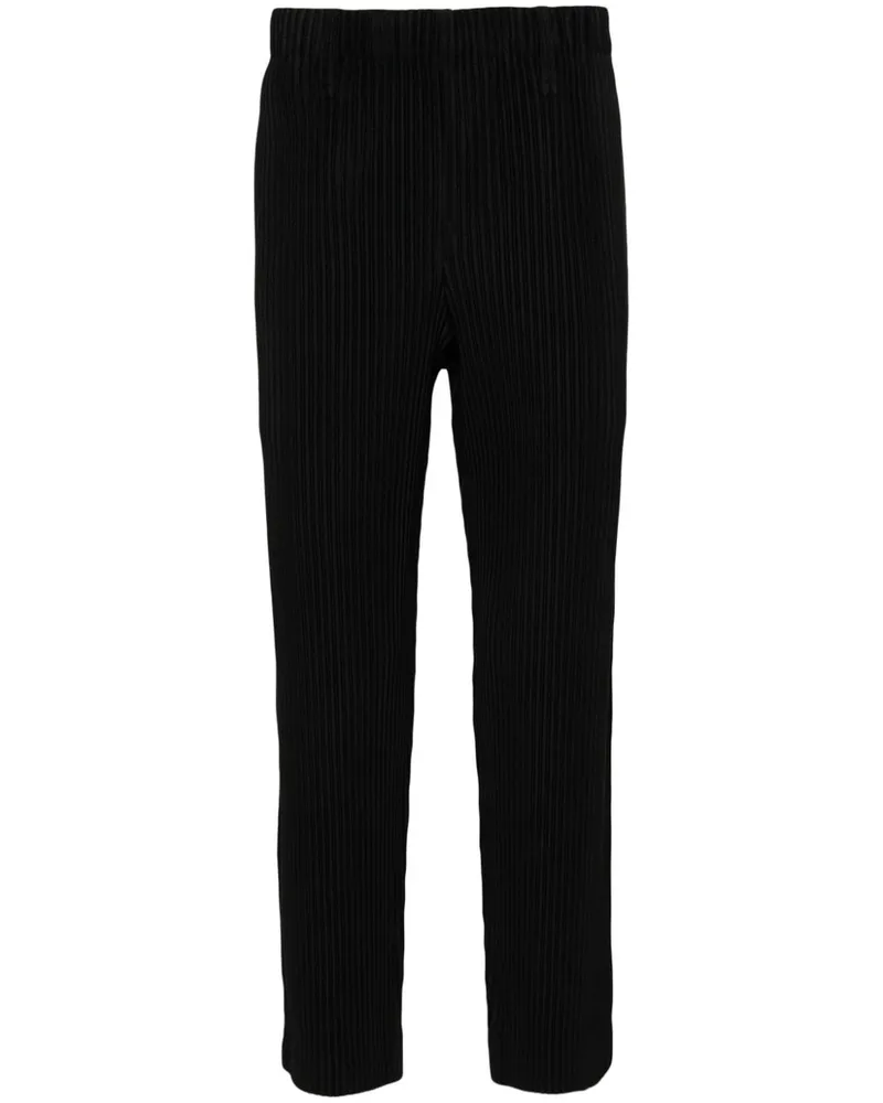 Issey Miyake Plissierte Basic Tapered-Hose - Schwarz Schwarz