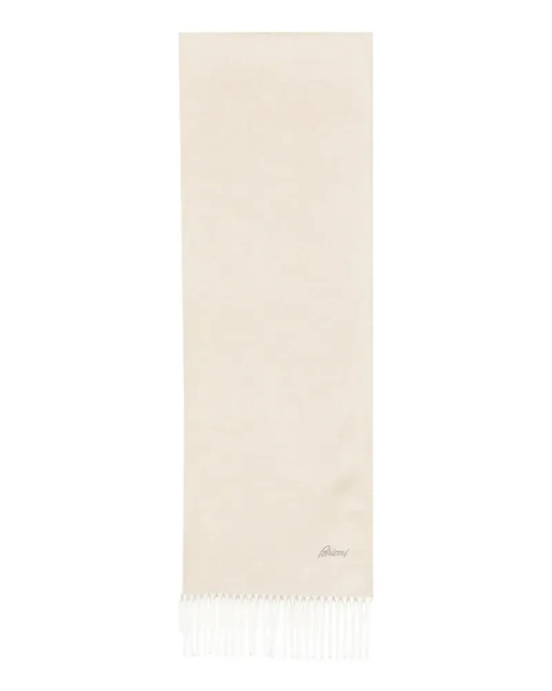 Brioni Schal mit Logo-Stickerei - Nude Nude