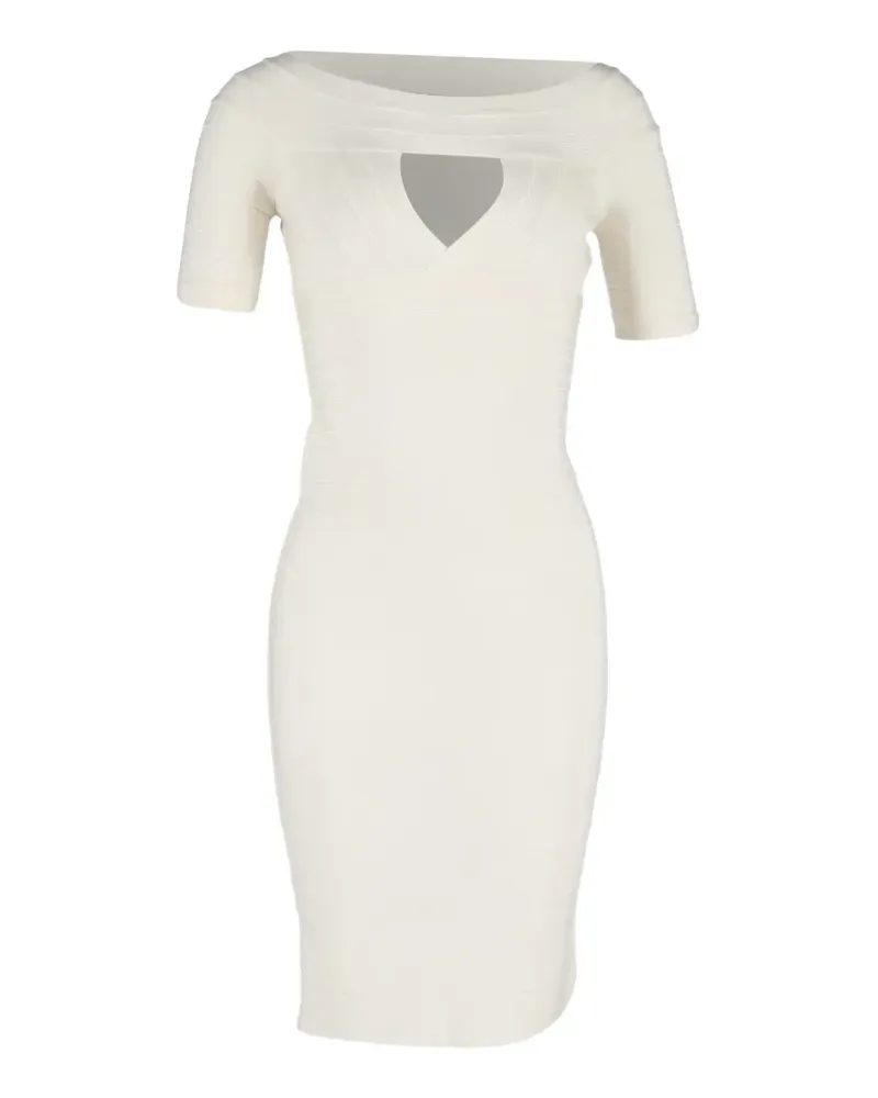 Hervé Léger Bateau Minikleid mit Ausschnitt - Nude Nude