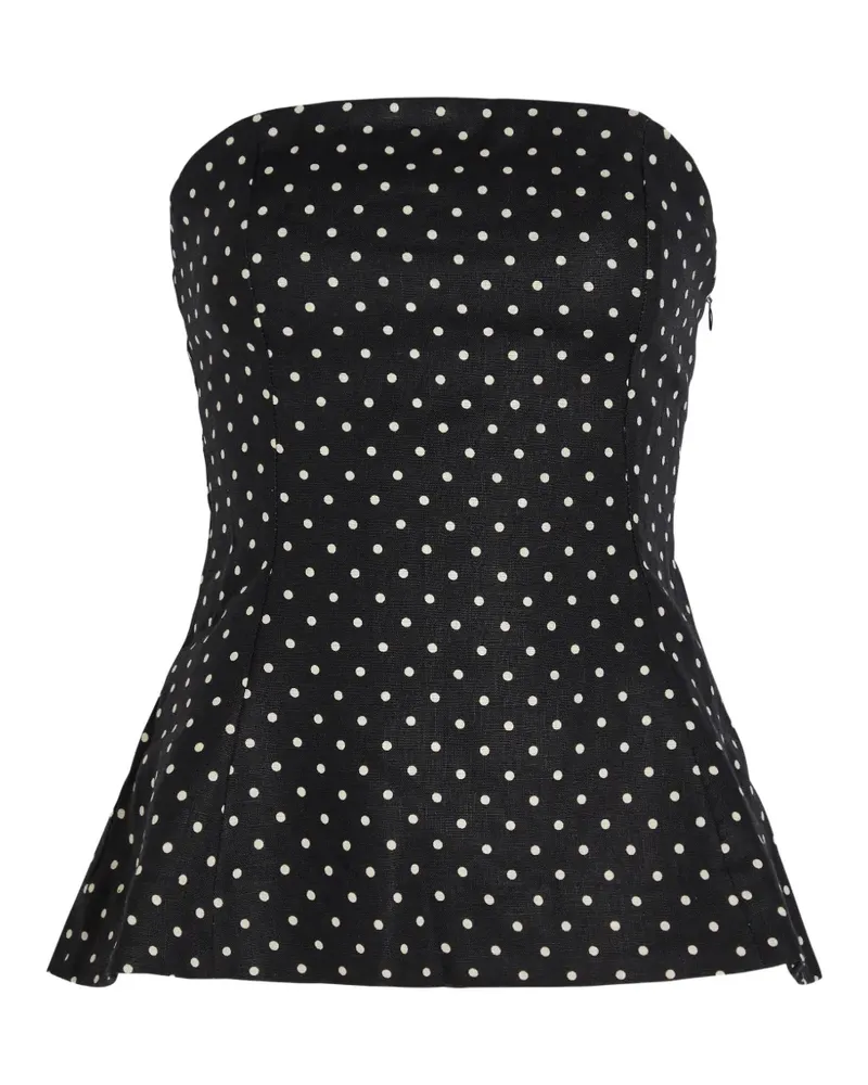 Faithfull The Brand Petro polka-dot strapless top - Schwarz Schwarz