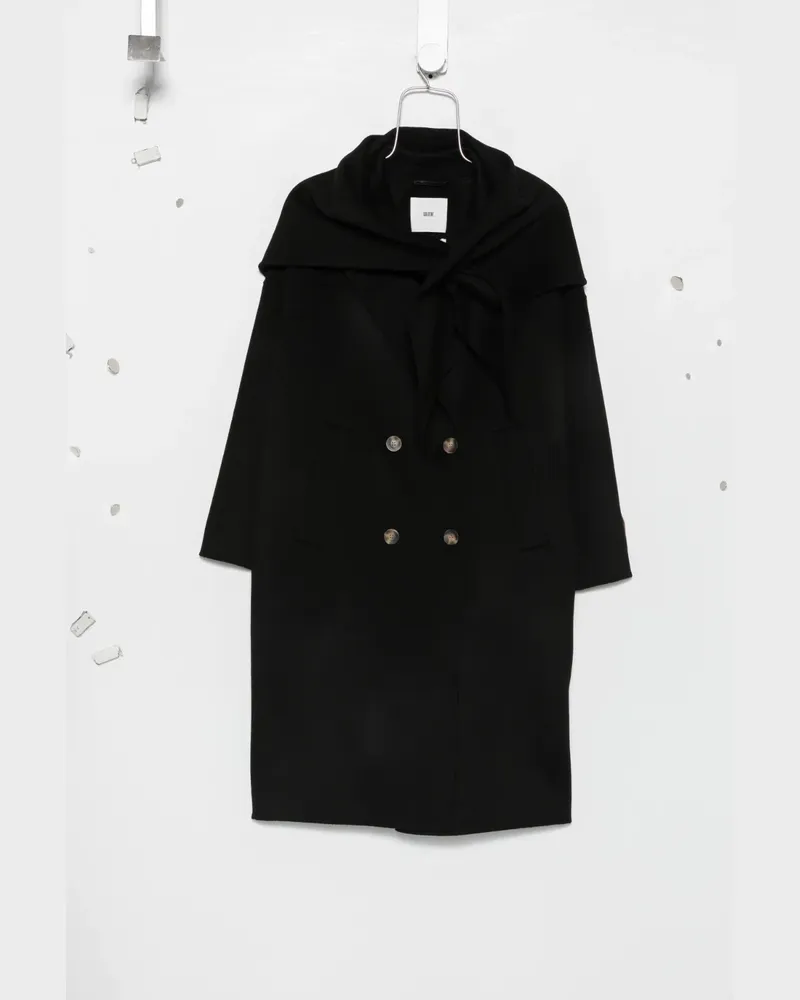 SOLOTRE double-breasted scarf-detail coat - Schwarz Schwarz