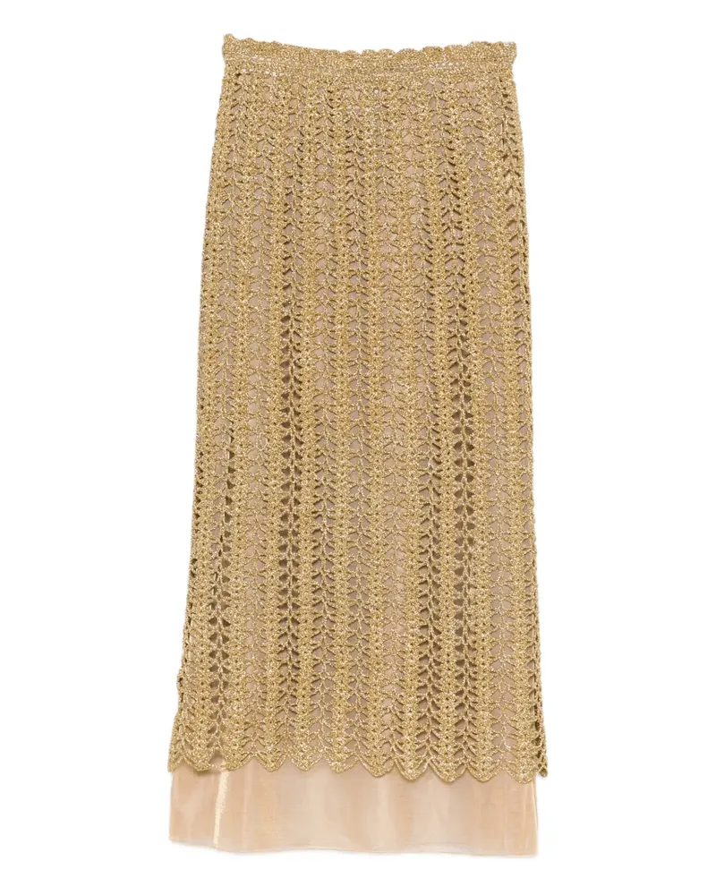 ATU Body Couture open-knit midi skirt - Gold Gold
