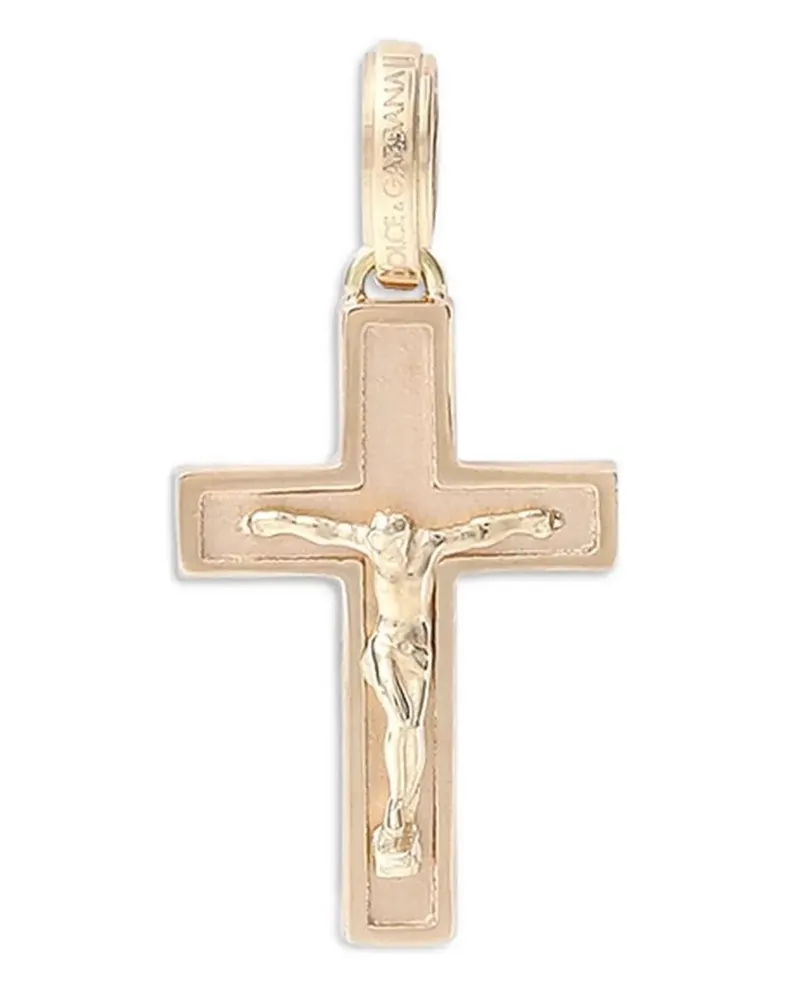 Dolce & Gabbana Natural Cotton Cross Halskette - Gold Gold