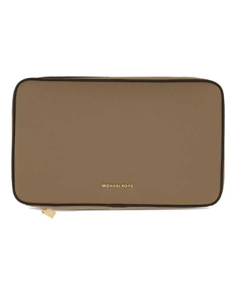 Michael Kors logo-plaque leather wallet - Nude Nude