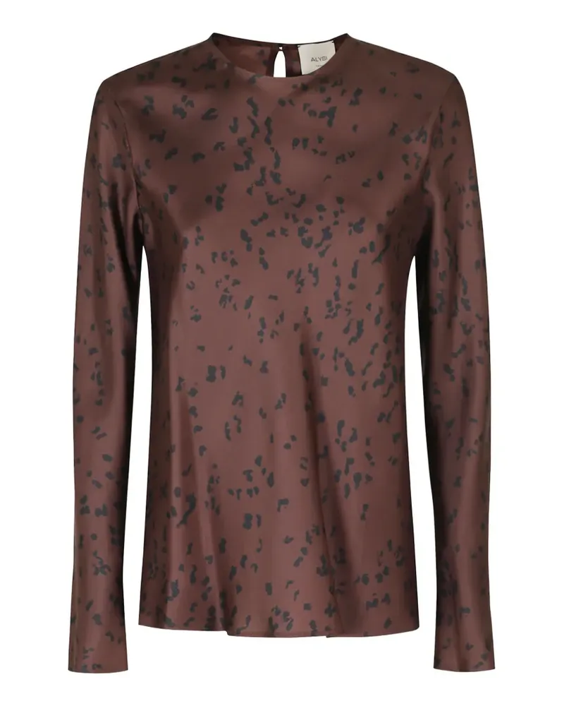 ALYSI abstract-print long-sleeve blouse - Braun Braun