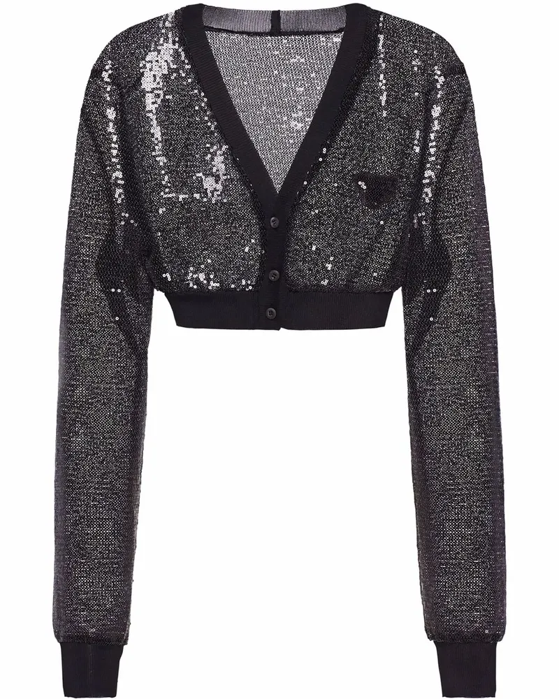 Prada Bestickter Cardigan - Schwarz Schwarz