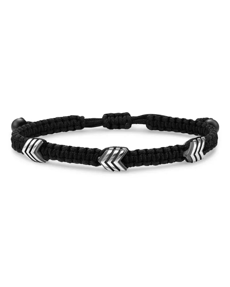 David Yurman Armreif aus Sterlingsilber mit Onyx Silber