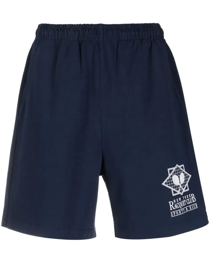 SPORTY & RICH NY Racquet Club Joggingshorts - Blau Blau