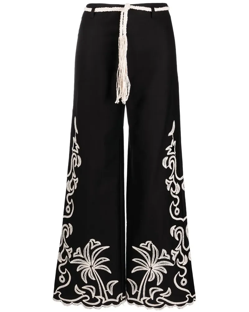 Maje Hose mit Stickerei - Schwarz Schwarz