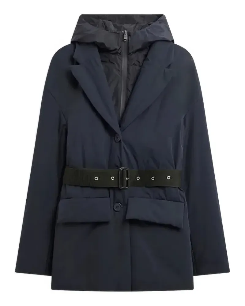Semicouture Agnes belted hooded coat - Blau Blau