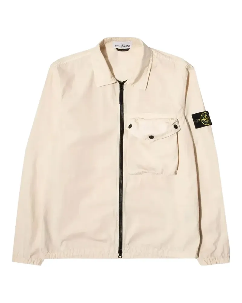 Stone Island Hemdjacke mit Kompass-Patch - Nude Nude