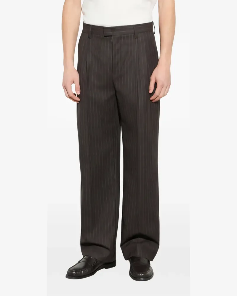 Paolo Pecora Milano Pierre Bundfaltenhose mit Nadelstreifen - Braun Braun