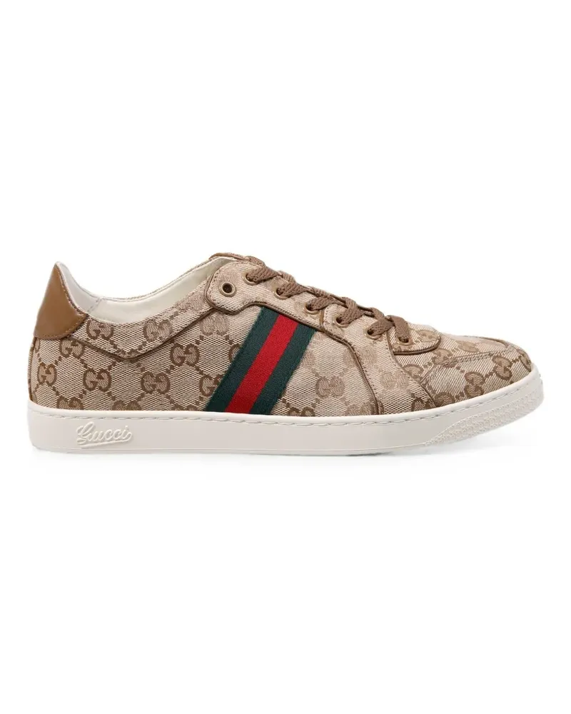 Gucci Stretch GG Supreme Web-stripe sneakers - Nude Nude