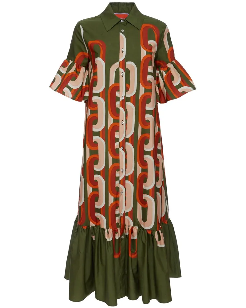 La DoubleJ Choux Kleid mit Ketten-Print - Grün Grün