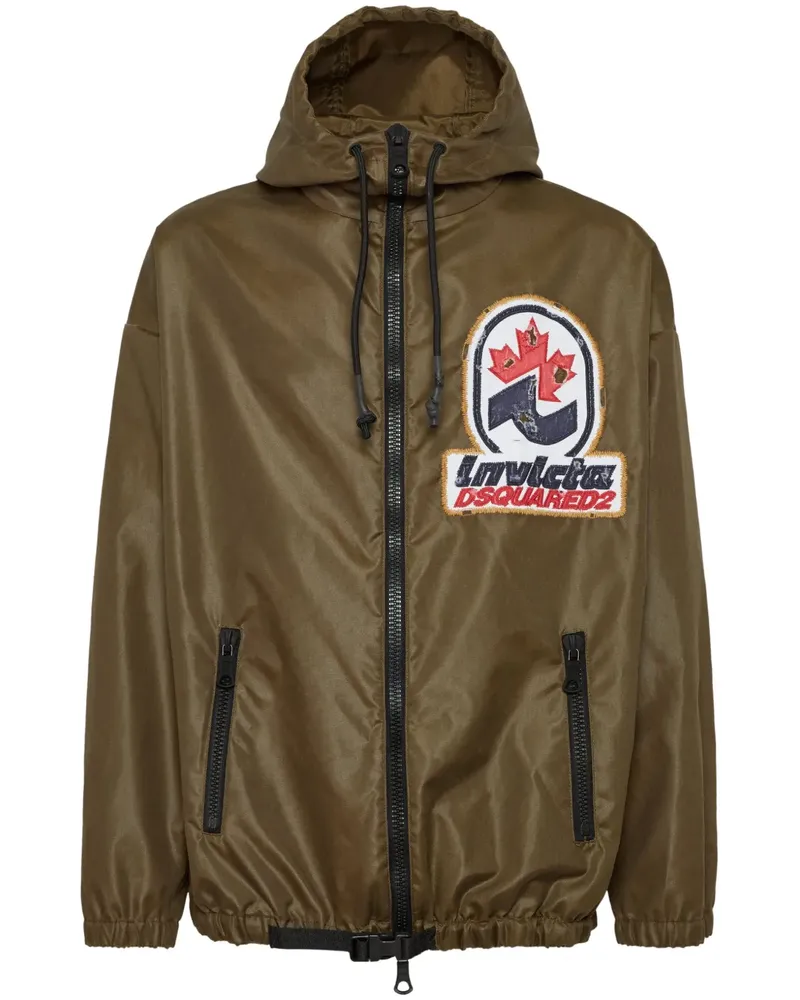Dsquared2 Kapuzenjacke mit Logo-Patch - Grün Grün