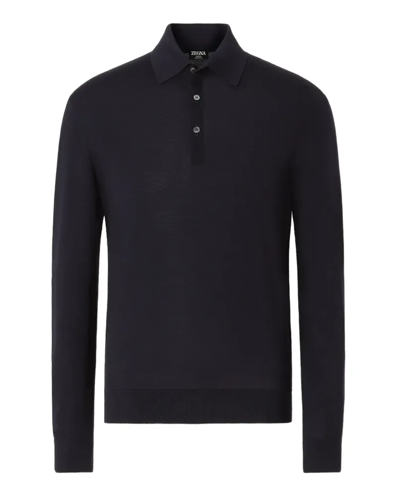 Ermenegildo Zegna Marineblaues Trofeo Poloshirt 15mil Blau
