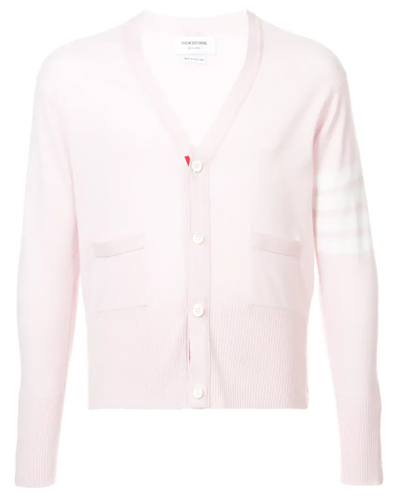 Thom Browne cashmere striped sleeve cardigan - Rosa Rosa
