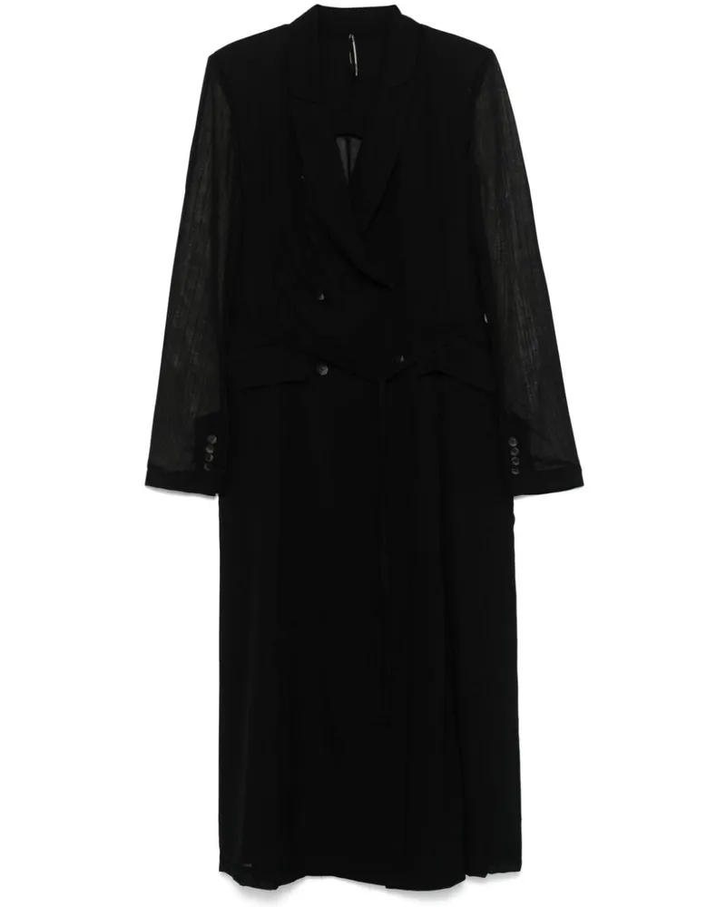 Masnada Langer Mil Mantel - Schwarz Schwarz