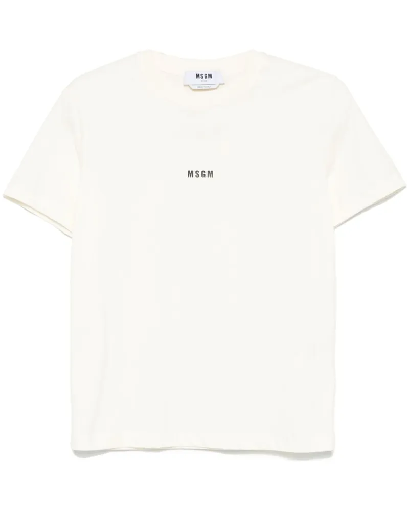 MSGM T-Shirt mit Mikro-Logo - Nude Nude