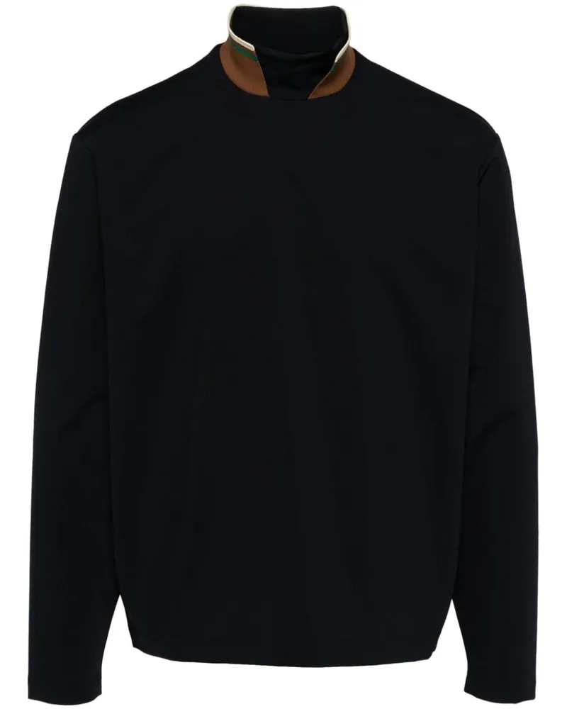 kolor Stehkragen-Sweatshirt mit geripptem Kragen - Blau Blau