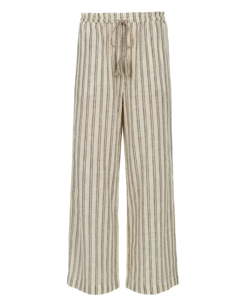 Ulla Johnson Josephine striped tassel trousers - Nude Nude