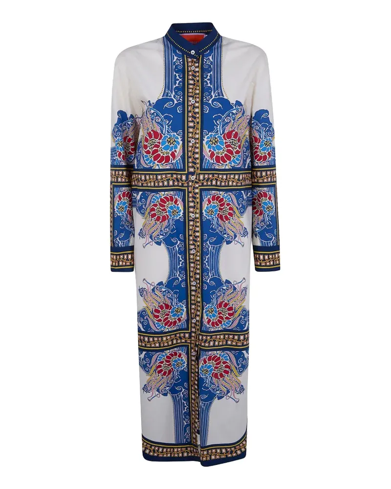 La DoubleJ floral placed maxi dress - Weiß Weiß