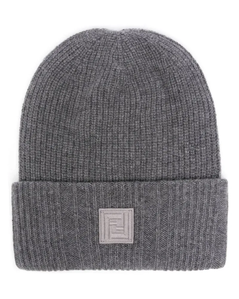 Fendi Beanie mit FF - Grau Grau
