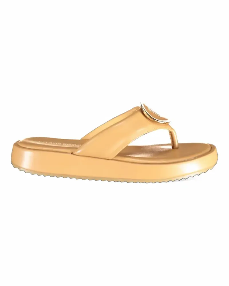 Laura Biagiotti Plateau-Sandalen mit Logo-Schild - Nude Nude