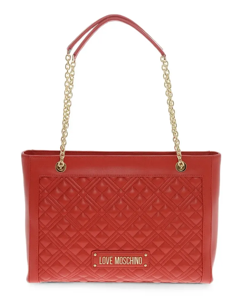 Moschino quilted logo-detail shoulder bag - Rot Rot