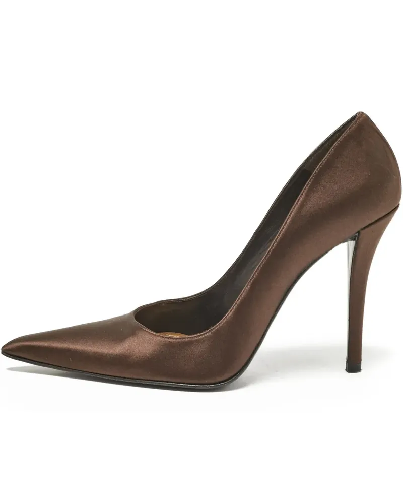 Stuart Weitzman Pre-owned Spitze Satin-Pumps 110mm - Braun Braun