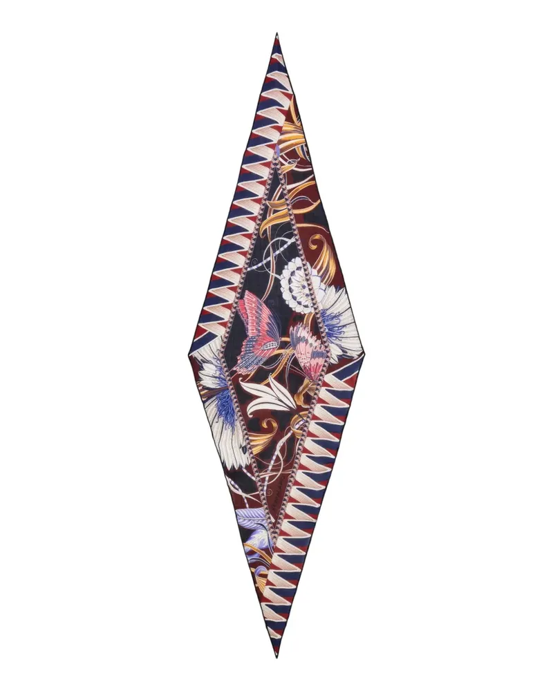 Ferragamo Schal mit Blumen-Print - Blau Blau
