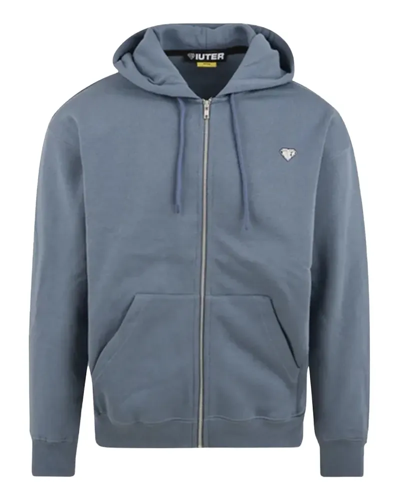 Iuter logo-patch zip-up hoodie - Blau Blau