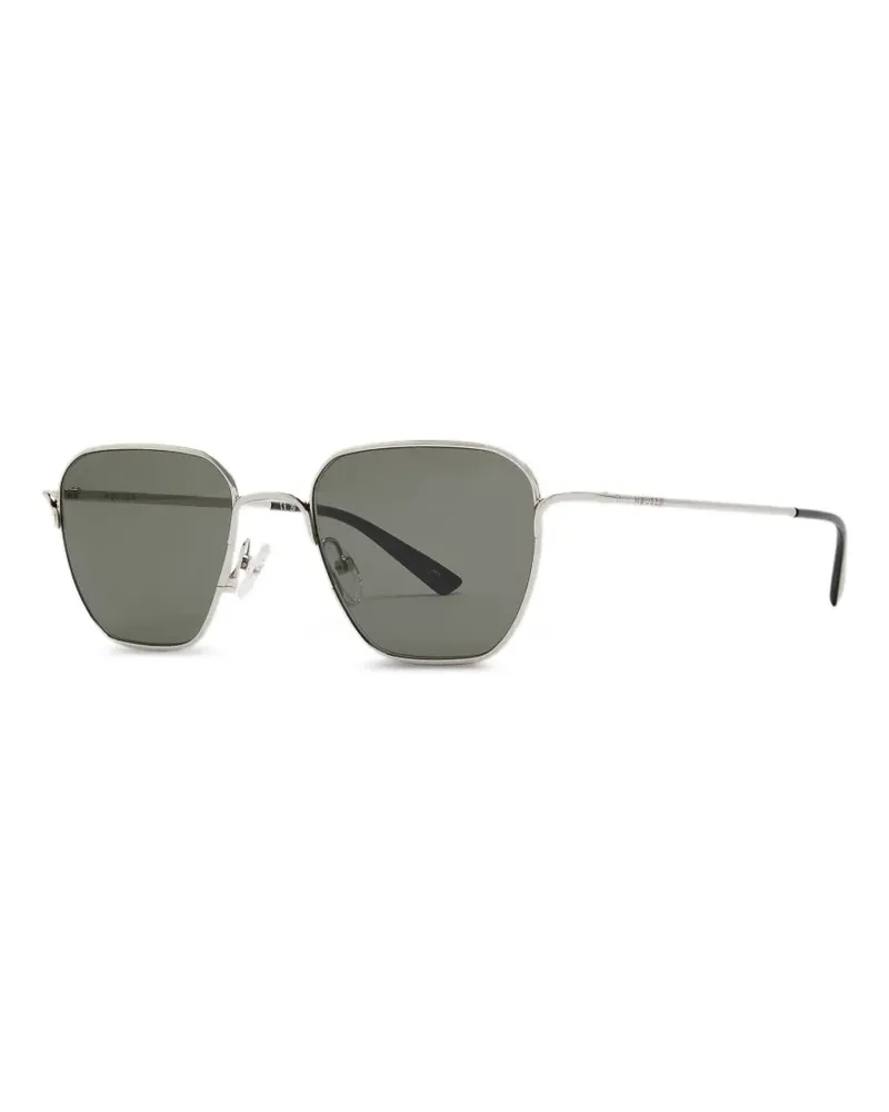Alexander McQueen Sonnenbrille mit D-förmigem Gestell - Silber Silber