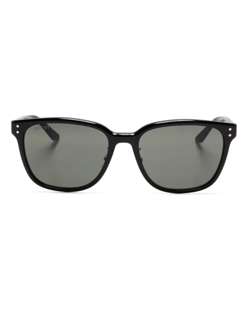 Gucci Sonnenbrille mit eckigem Gestell - Schwarz Schwarz