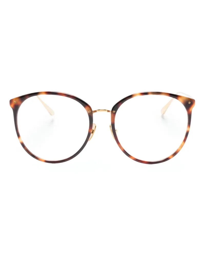 Linda Farrow Brille mit rundem Gestell - Gold Gold