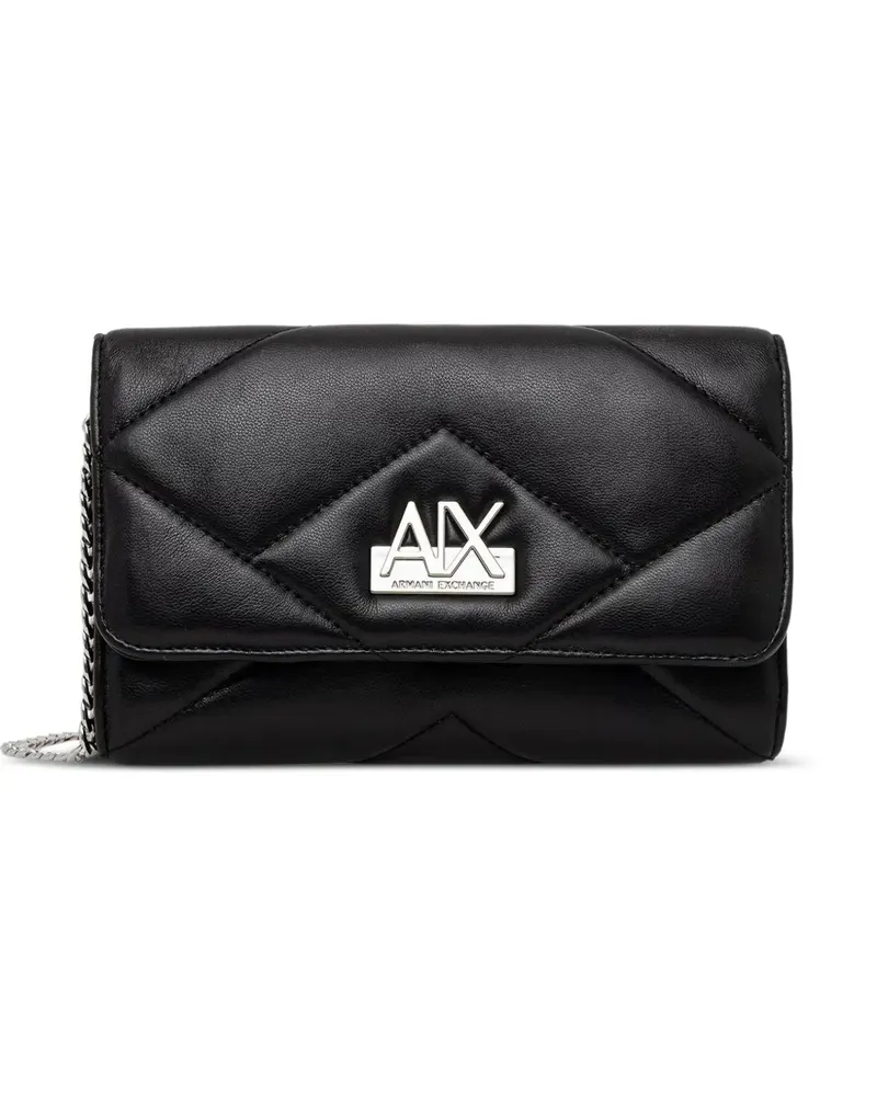 Armani Exchange Mini-Tasche mit Logo-Schild - Schwarz Schwarz