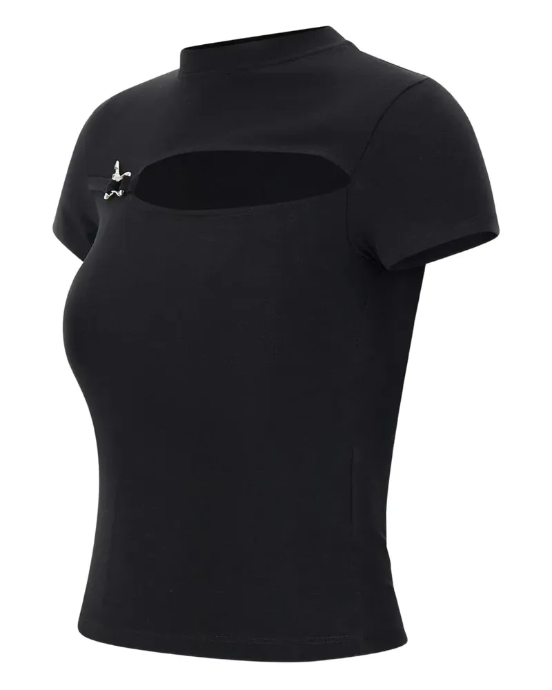 Heliot Emil T-Shirt mit Cut-Out - Schwarz Schwarz