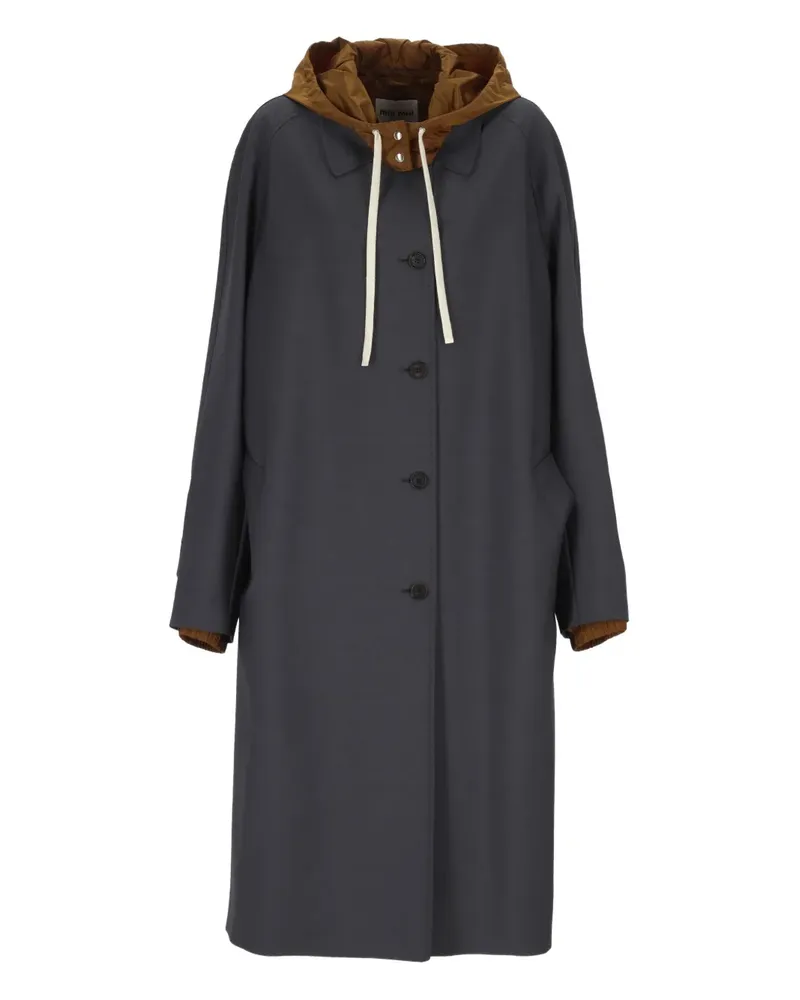 Miu Miu Mantel mit Kapuze - Schwarz Schwarz
